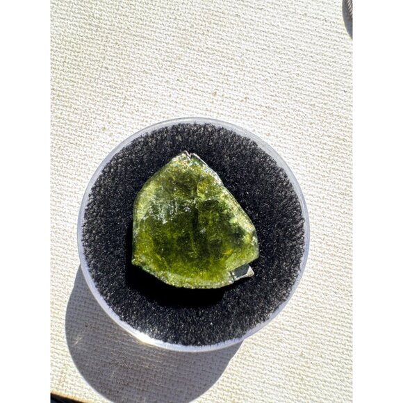 16.8 cts. Green Tourmaline Natural Crystal Slice - Custom Cabochon #11 - Picture 7 of 7